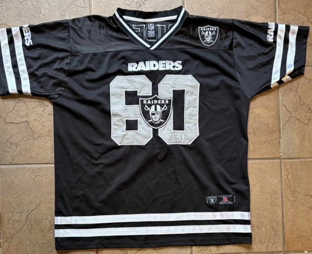 Las Vegas Raiders NFL Team Apparel Jersey Men's XL Black #60 Mesh Football